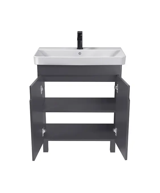 Тумба Мойдодир Simple Graphite 70-U з умивальником River 70 графітова універсальна Графіт - фото 2