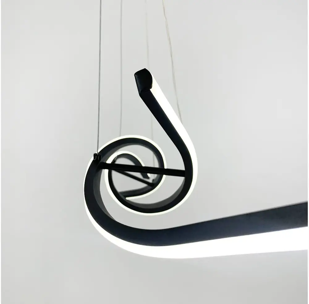 Удлиненная люстра Gemo Led в черном каркасе Line.F Длина 100 см - фото 4