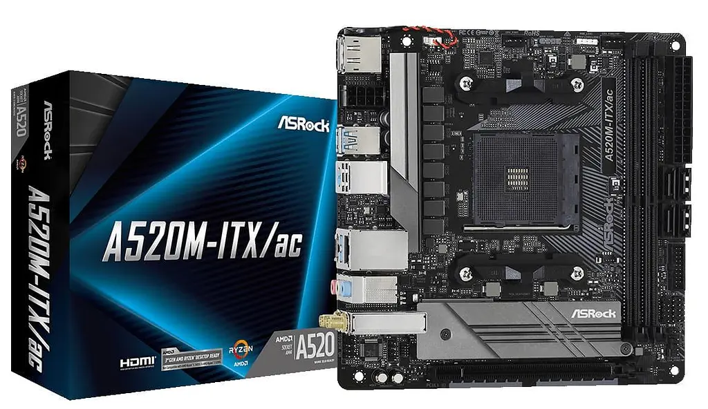 Материнська плата AsRock A520M-ITX/ac (A520M-ITX/ac) (Socket AM4, AMD A520, Mini-ITX) - фото 5