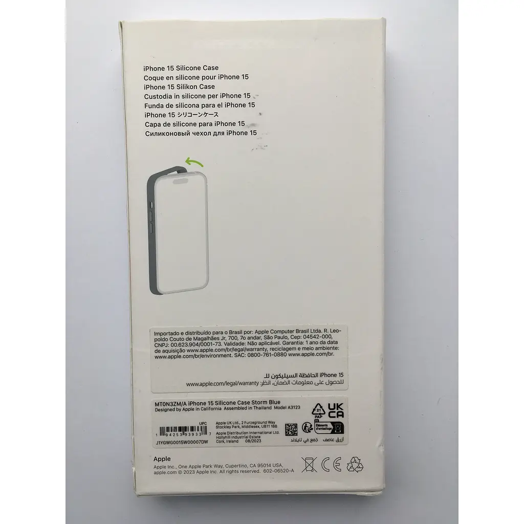 Оригинальный силиконовый чехол Apple Silicone Case MagSafe для iPhone 15 (6.1") Storm Blue MT0N3ZM/A - фото 6