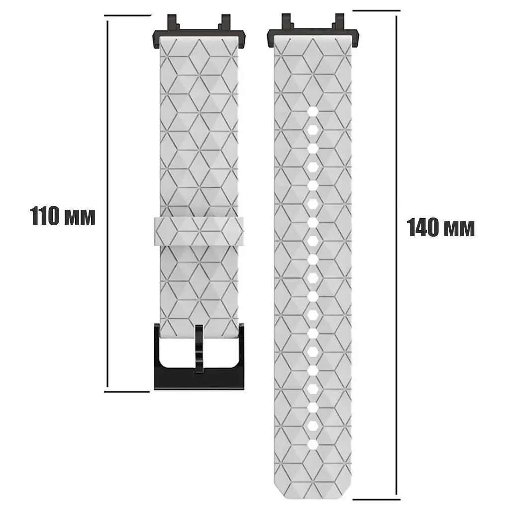 Ремінець Primolux Dimond силіконовий для годинника Xiaomi Amazfit T-Rex 2 (A2169 / A2170) - White - фото 5