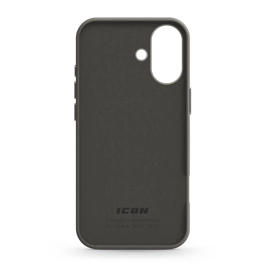 Силиконовый чехол для Apple iPhone 16, ICON2 Case, серый, противоударный, панель, защита всего корпуса, матовая поверхность Soft Touch, выступает над дисплеем, совместим с защитными стеклами и пленками, с микрофиброй, ArmorStandart (ARM81296) - фото 2