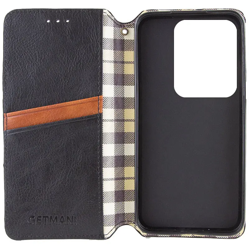 Кожаный чехол-книжка GETMAN Cubic (PU) для Xiaomi Redmi Note 13 5G Черный - фото 3