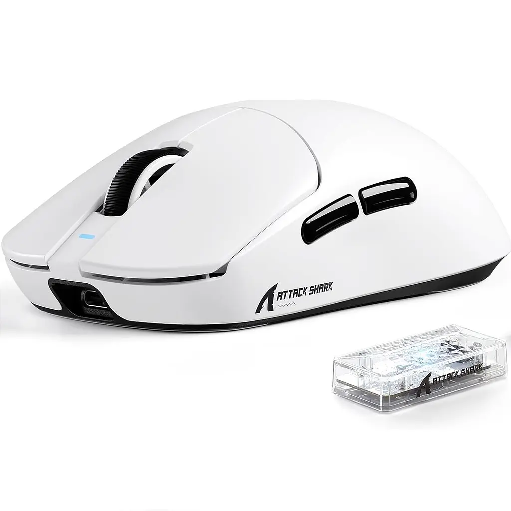 Бездротова миша ATTACK SHARK X8 Ultimate 42000 DPI PAW3950MAX,8K Sensor,Nordic 54L15 Біла