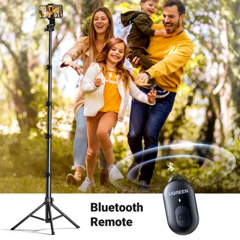 Штатив Ugreen LP680 Selfie Stick Tripod with Bluetooth Remote Black (15609) - фото 6