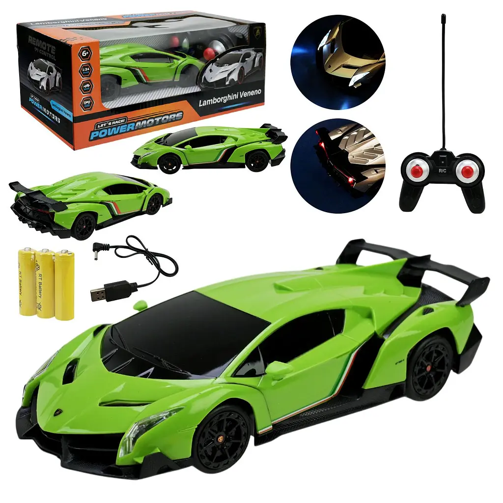 Радіокерована модель суперкара Lamborghini Veneno, яскраво-зелений (PM2410 GREEN)