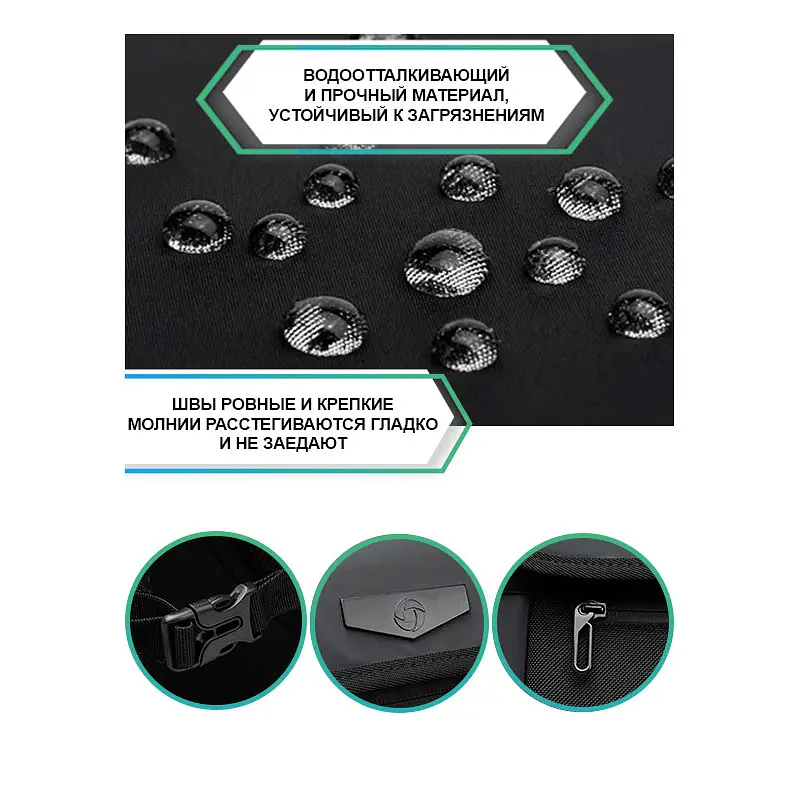 Рюкзак городской Ozuko 9066 15.6" USB 26 л черный (16199) - фото 10