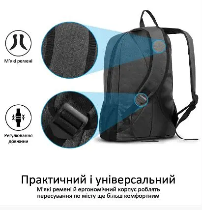 Рюкзак Promate Alpha-BP 15.6" Black (alpha-bp.black) - фото 6