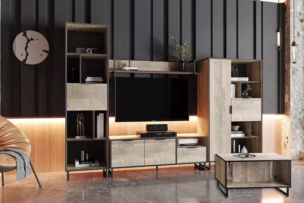 Журнальний столик на ніжках Moreli Forte F-0014 у стилі Loft 800х450х500 мм Гранж Пісочний - фото 3