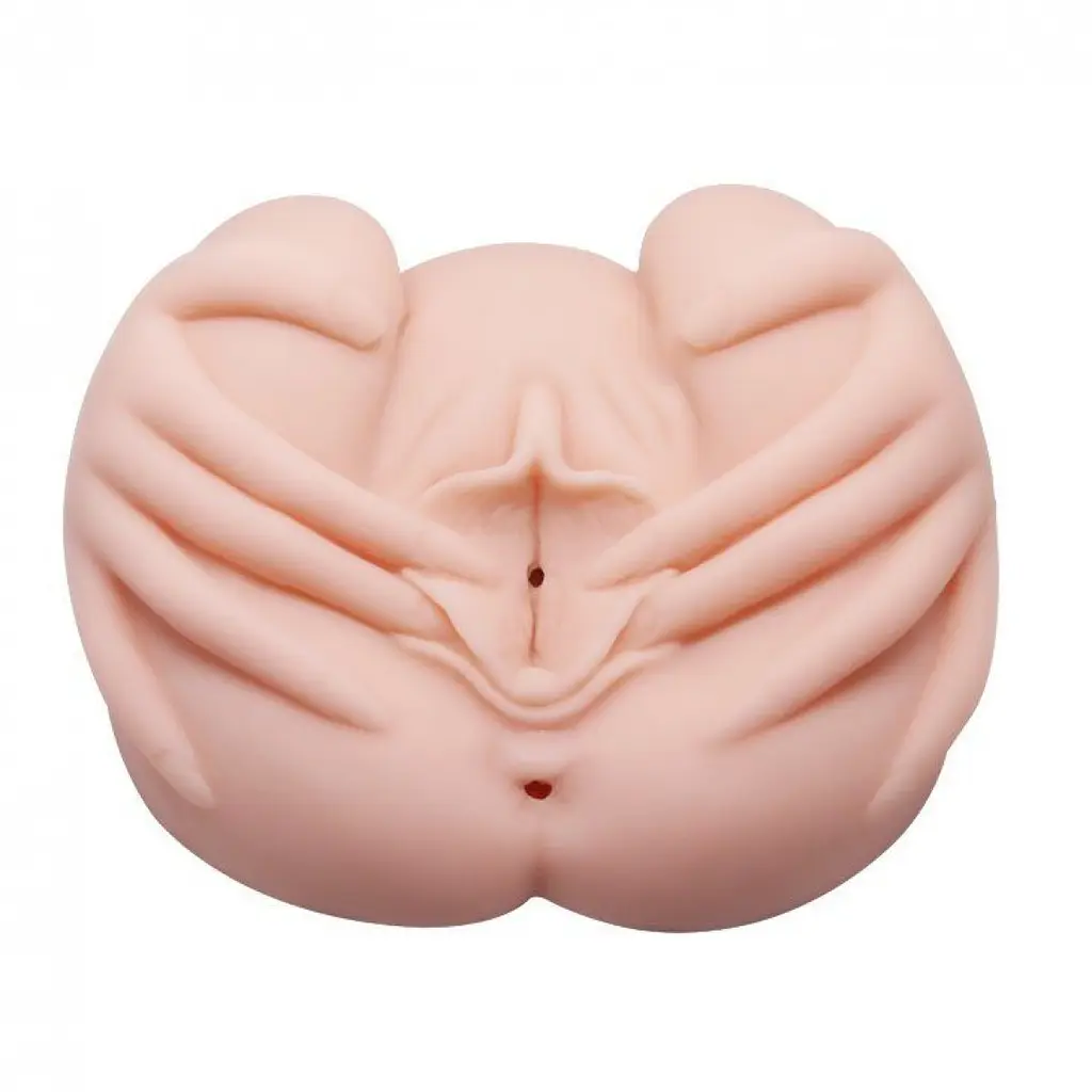 Мастурбатор Crazy Bull Real Vagina and Anal з вібрацією вагіна та анус, 22.5 см (тілесний)