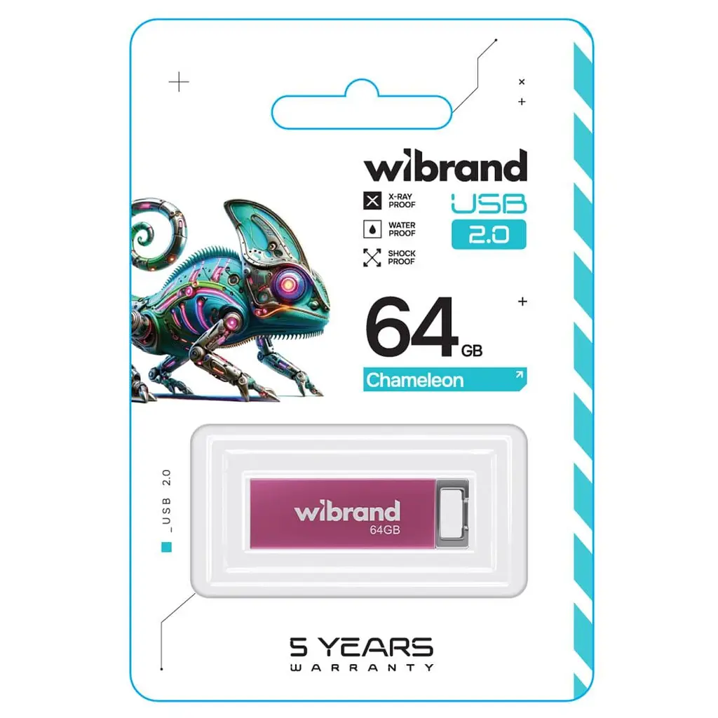 Flash Wibrand USB 2.0 Chameleon 64Gb Pink - фото 2