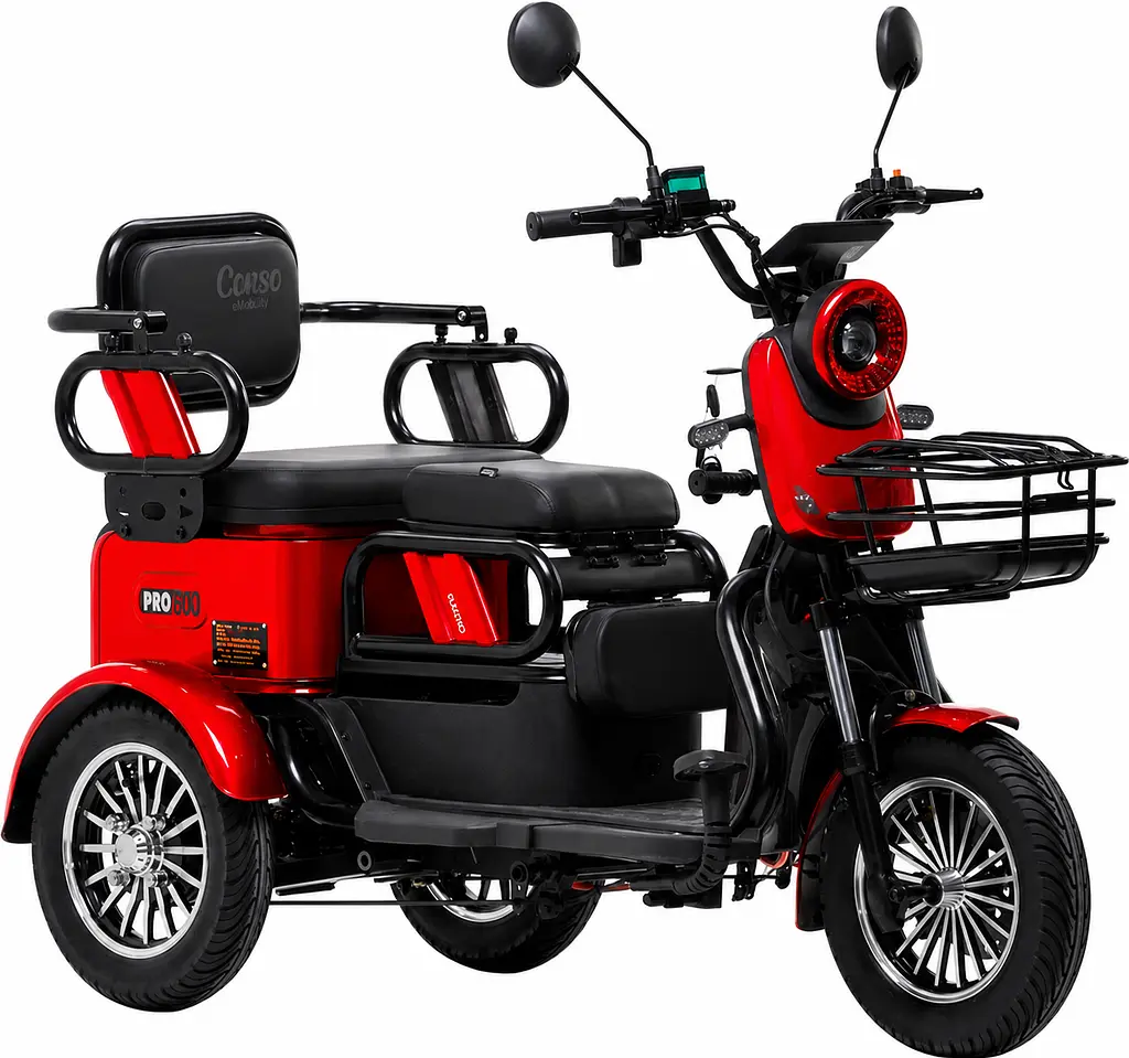 Триколісний Електроскутер Corso Protex MAX (1200W, 72V, 28Ah) Червоний