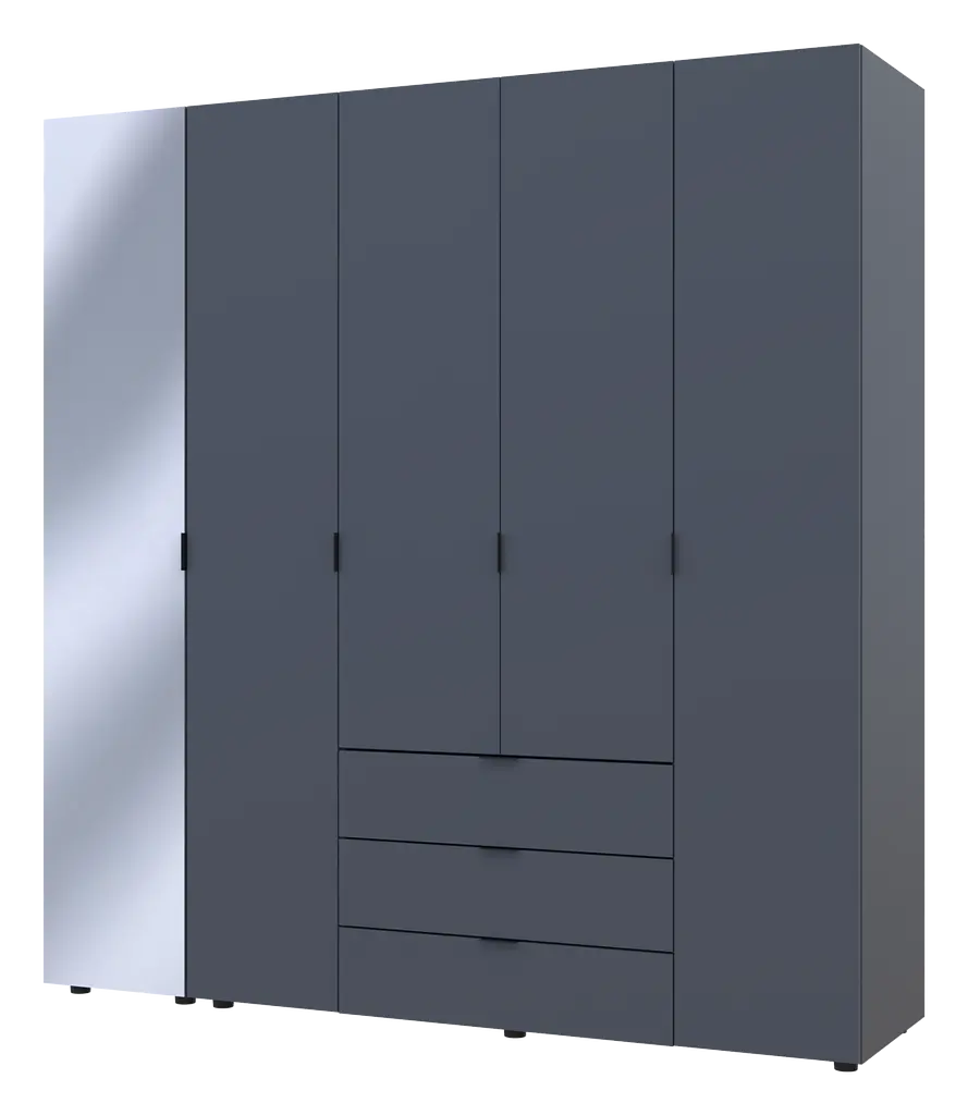 Шафа для одягу Doros Гелар Графіт 4ДСП/Дзеркало 194х49.5х203.4 (42002161) - фото 5