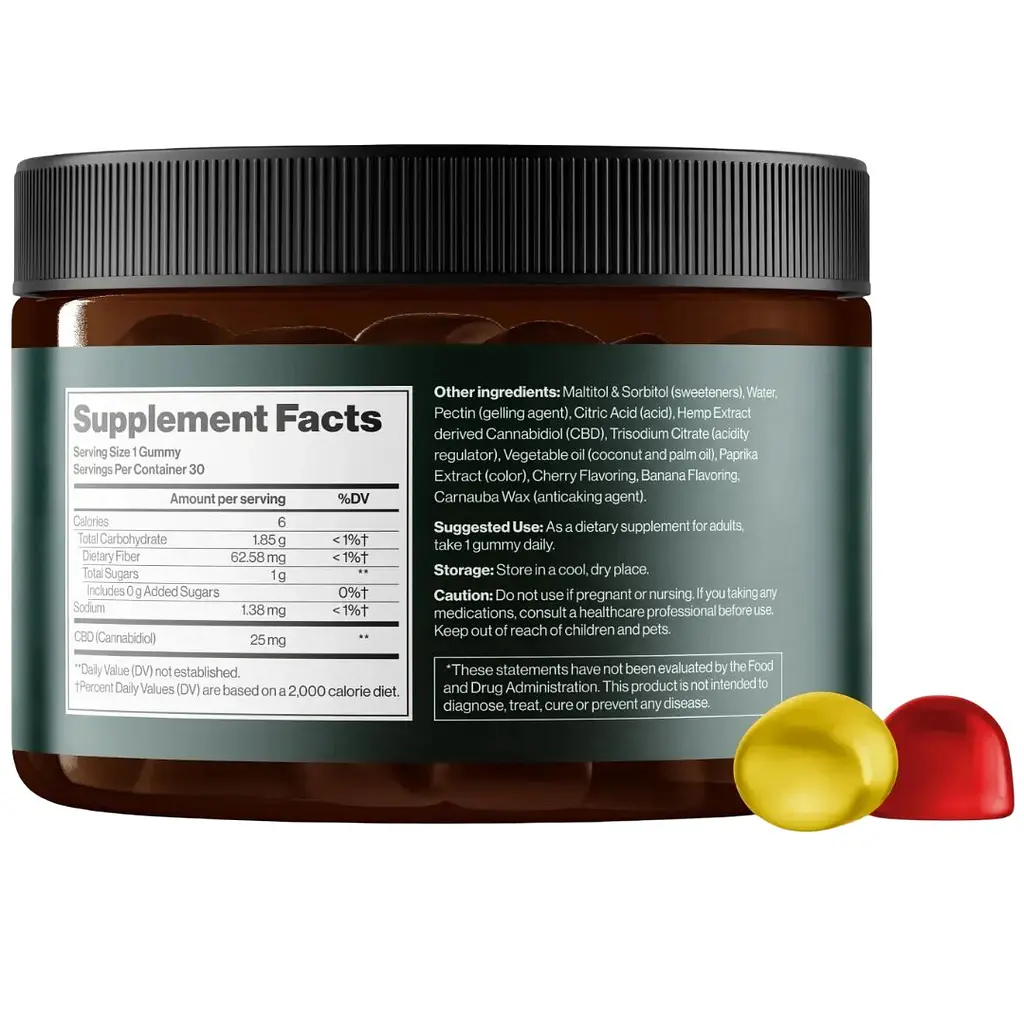 Канабідіол Mind Shi CBD Gummies Full Spectrum 750 мг Cherry & Banana 30 жувальних цукерок - фото 2