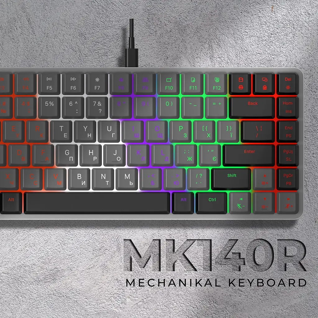 Клавиатура GamePro Red Swich Low Profile USB Dark Gray проводная (MK140R) - фото 13