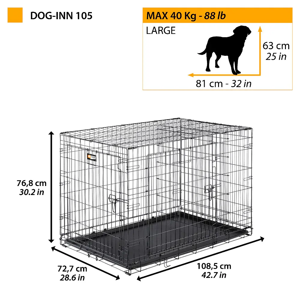 Вольєр для собак Ferplast Dog-Inn 105 чорний 108,5×72,7×76,8 см 73195017 - фото 2