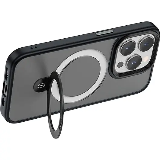 Чохол WiWU Protective Magnetic Alloy Stand Case для Apple iPhone 15 Pro Black [96967] - фото 5