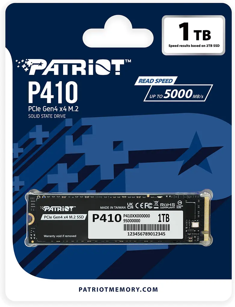 SSD NVMe накопичувач PATRIOT P410 1Tb PCIe Gen4x4 M.2 2280 (P410P1TBM28H) - фото 4