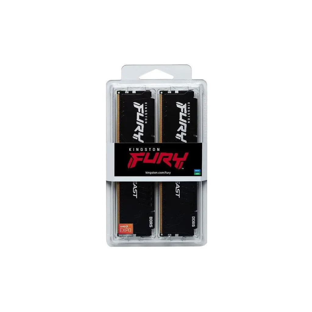Модуль пам'яті для комп'ютера DDR5 32GB (2x16GB) 5600 MHz Beast AM5 Black Kingston Fury (ex.HyperX) (KF556C36BBEK2-32) - фото 4