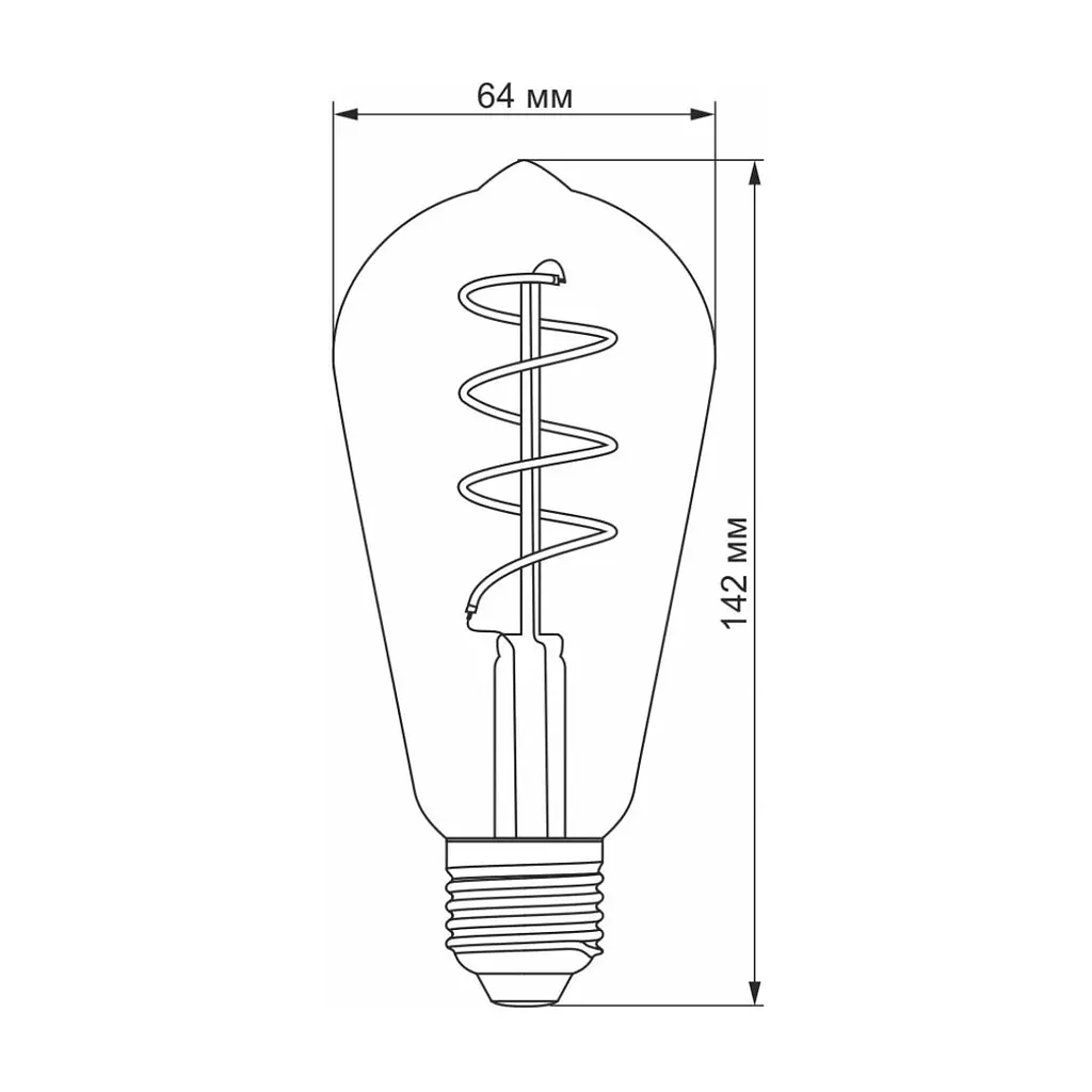 Лампочка Videx Filament ST64FGD 4W E27 2100K 220V (VL-ST64FGD-04272) - фото 3