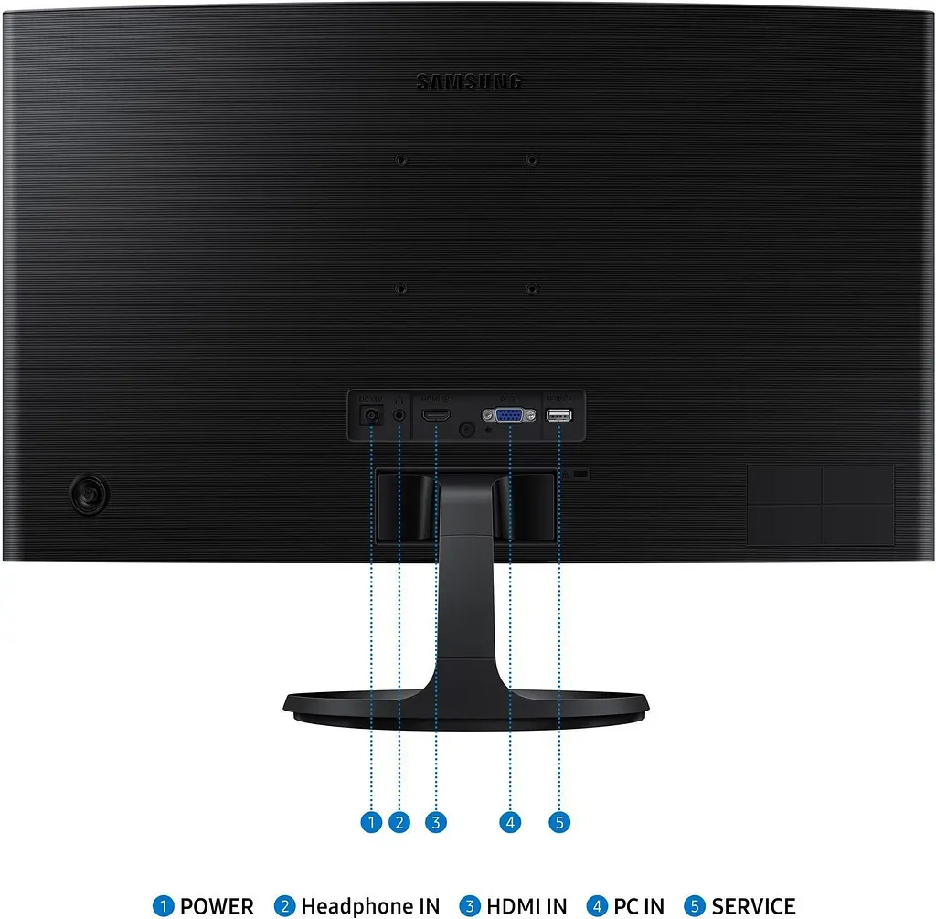 Монiтор Samsung 24" Essential S3 LS24D360 (LS24D360GAIXUA) VA Black Curved 100Hz - фото 5