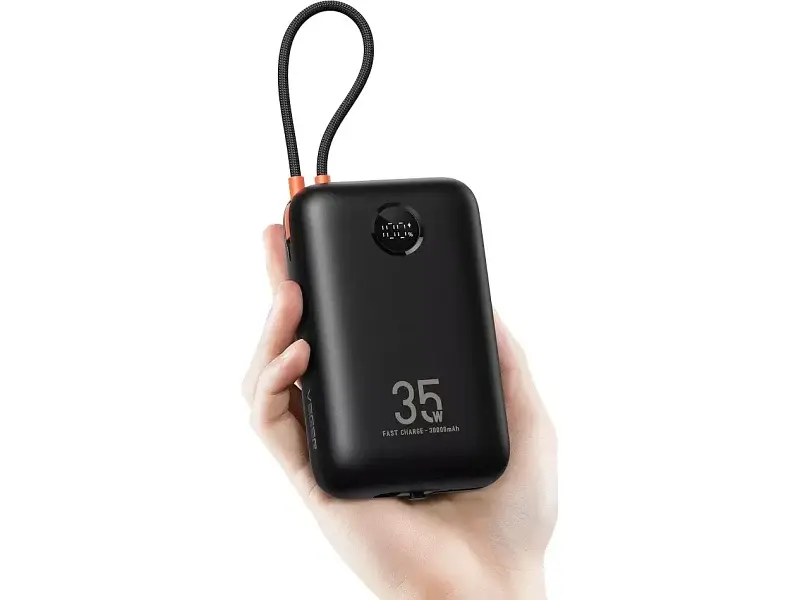 Зовнішній акумулятор (Power Bank) VEGER Ultra Mini Built-In 2 cables 30000mAh (VG-W3018) - фото 3