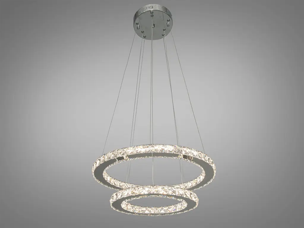 Люстра стельова LED Diasha 7206-6W/480+340HR, 55W, 3025 лм, хром, стильний дизайн для коридору, вітальні, спальні - фото 2