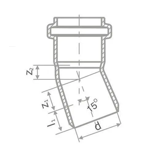 Колено канализационное бесшумное Pestan S-Line ⌀ 50 мм 15º 30412 - фото 2