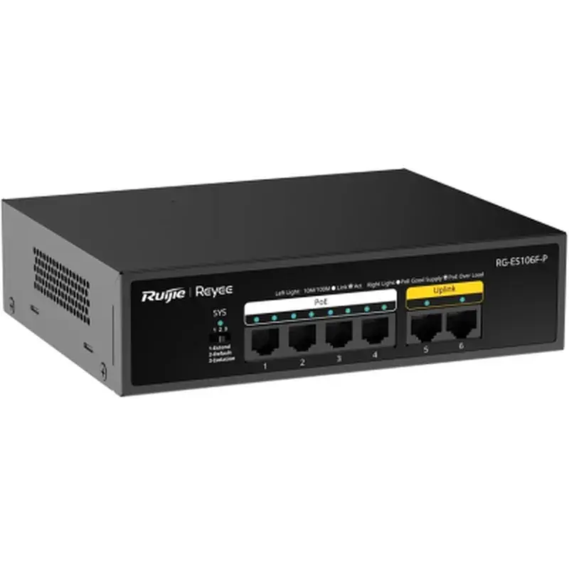 Комутатор мережевий Ruijie Networks RG-ES106F-P - фото 2