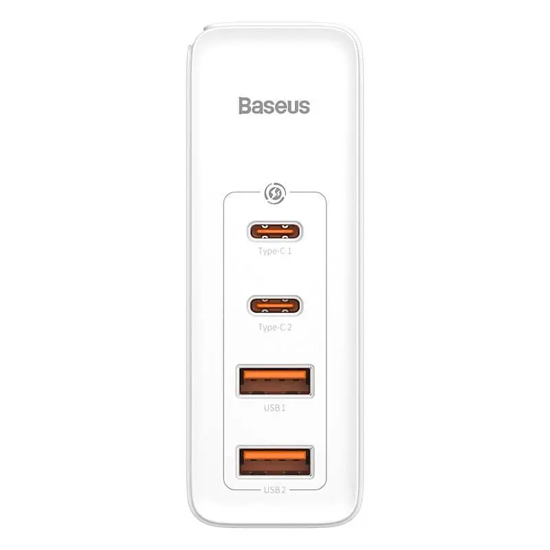 Адаптер мережевий - блок - зарядний пристрій BASEUS GaN2 Pro 4 порти 100 W 5 A (CCGAN2P-L02) білий - фото 3