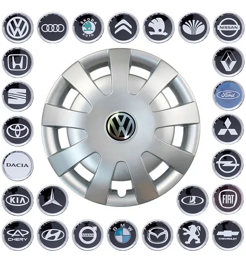 Ковпак колеса з емблемою Volkswagen SKS405 R16 сірий з логотипом на вибір 4 шт - фото 2