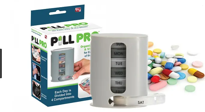 Таблетниця на 7 днів PILL PRO Органайзер для таблеток та вітамінів з контейнерами на кожен день тижня - фото 5