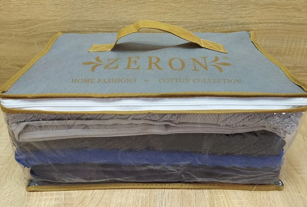 Набір турецьких махрових рушників Zeron 4 штуки Zigzag Bordur 70х140 - фото 4