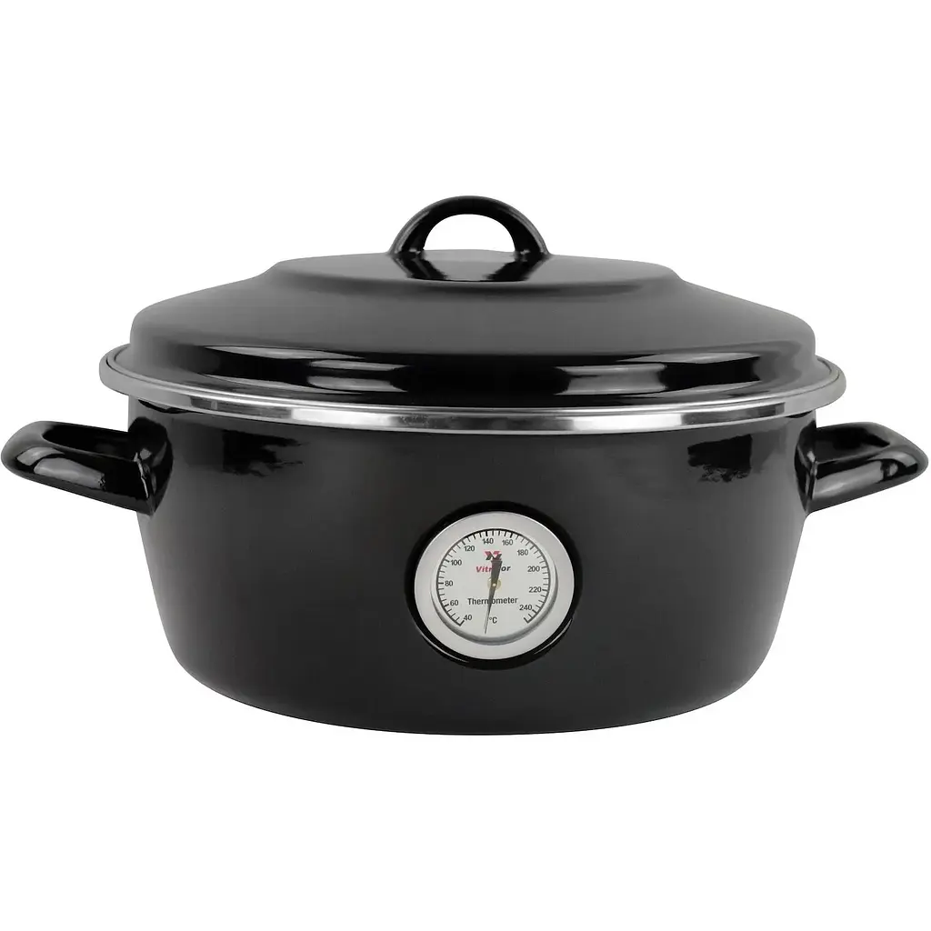 Каструля з термометром Vitrinor Dutch Oven 26 см 5 л чорна (2111692)