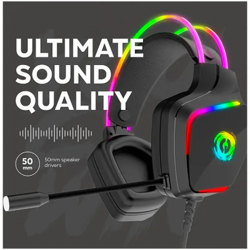Навушники Canyon GH-9A Darkless Gaming 3.5 мм RGB Black (CND-SGHS9A) - фото 7