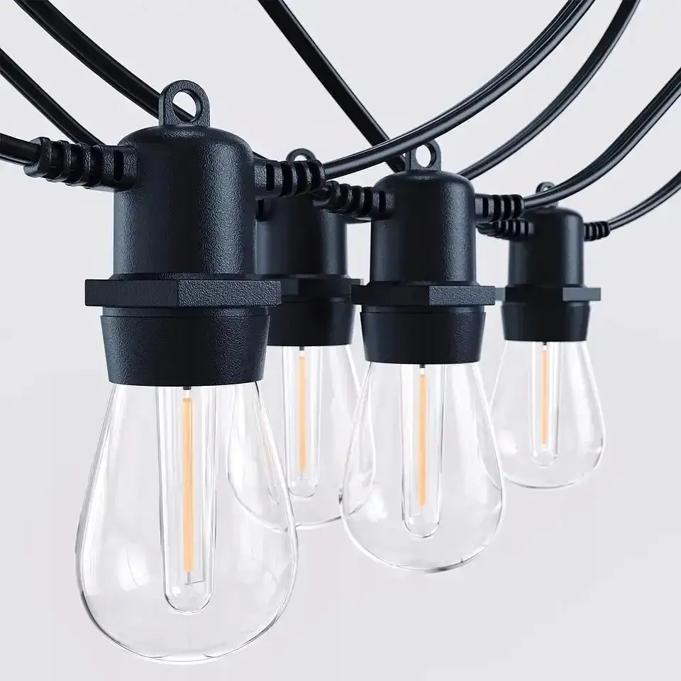Садова гірлянда 15м з 15 LED-лампами E27 - декоративне освітлення для саду, тераси, балкона - фото 8