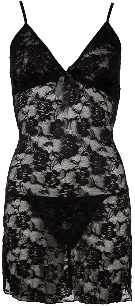 Сорочка Cottelli Collection Lingerie Chemise L чорний - фото 3