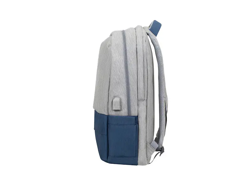 Рюкзак для ноутбука RIVACASE Prater 7567 17.3 grey/dark blue - фото 4