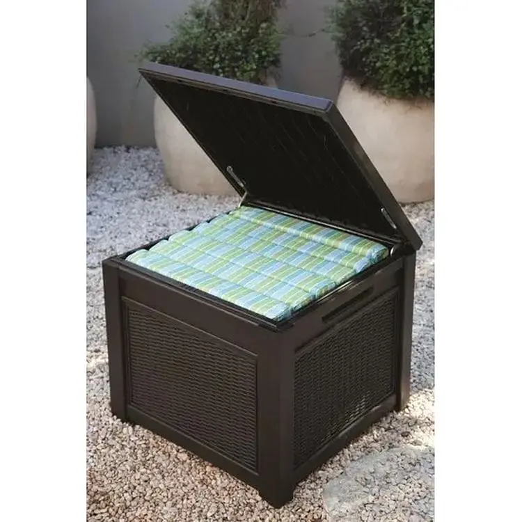 Стіл-скриня Keter Cube Rattan 208 л коричневий (17199597) - фото 2