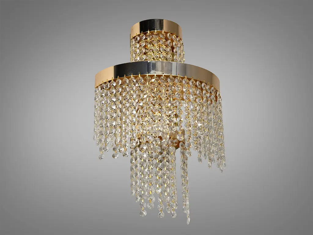 Настенный хрустальный светильник Diasha 376-BGD LED-модель в золотом цвете мощность 28 Вт высота 45 см - фото 4