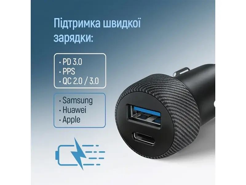 Автомобільний зарядний пристрій ColorWay 35 W Black (CW-CHA064PD-BK) - фото 7