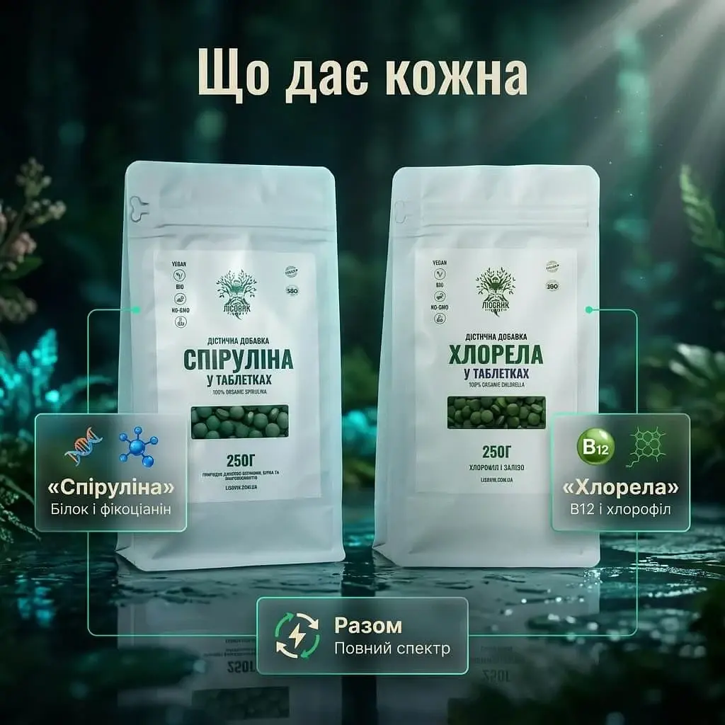 Набор "Полный спектр": спирулина + хлорелла в таблетках 250+250 г - фото 9