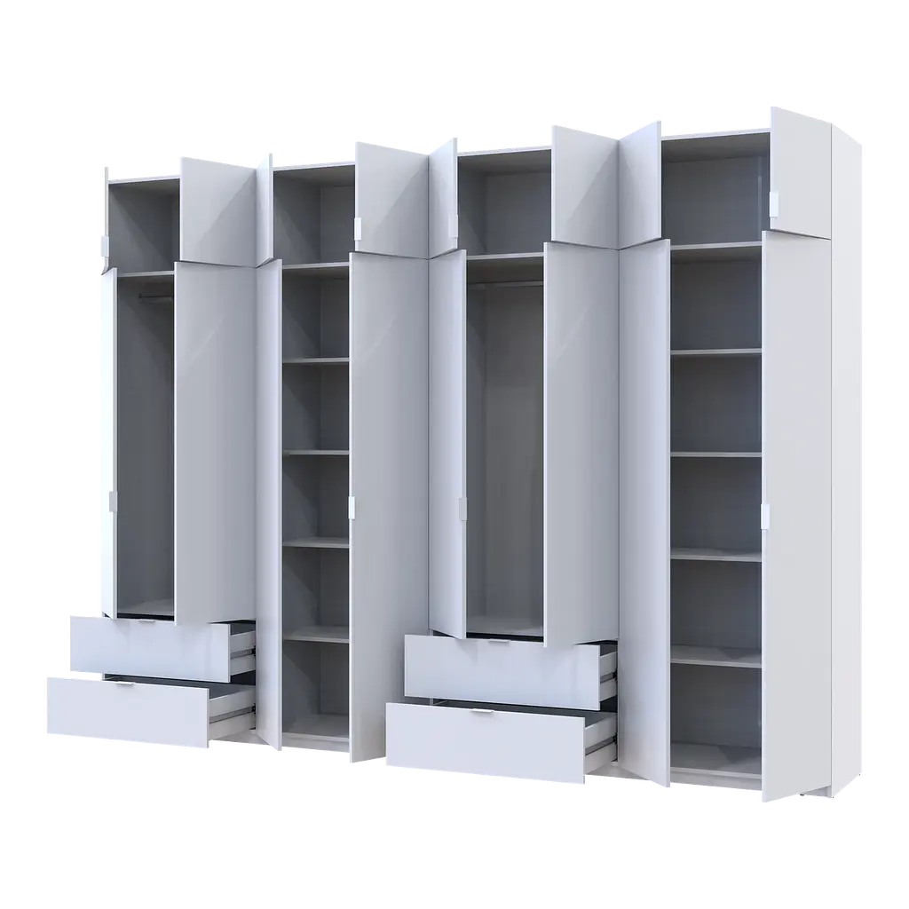 Шафа для одягу Doros Лукас Біла 4+4 ДСП 320х50х240 (42005126) - фото 2