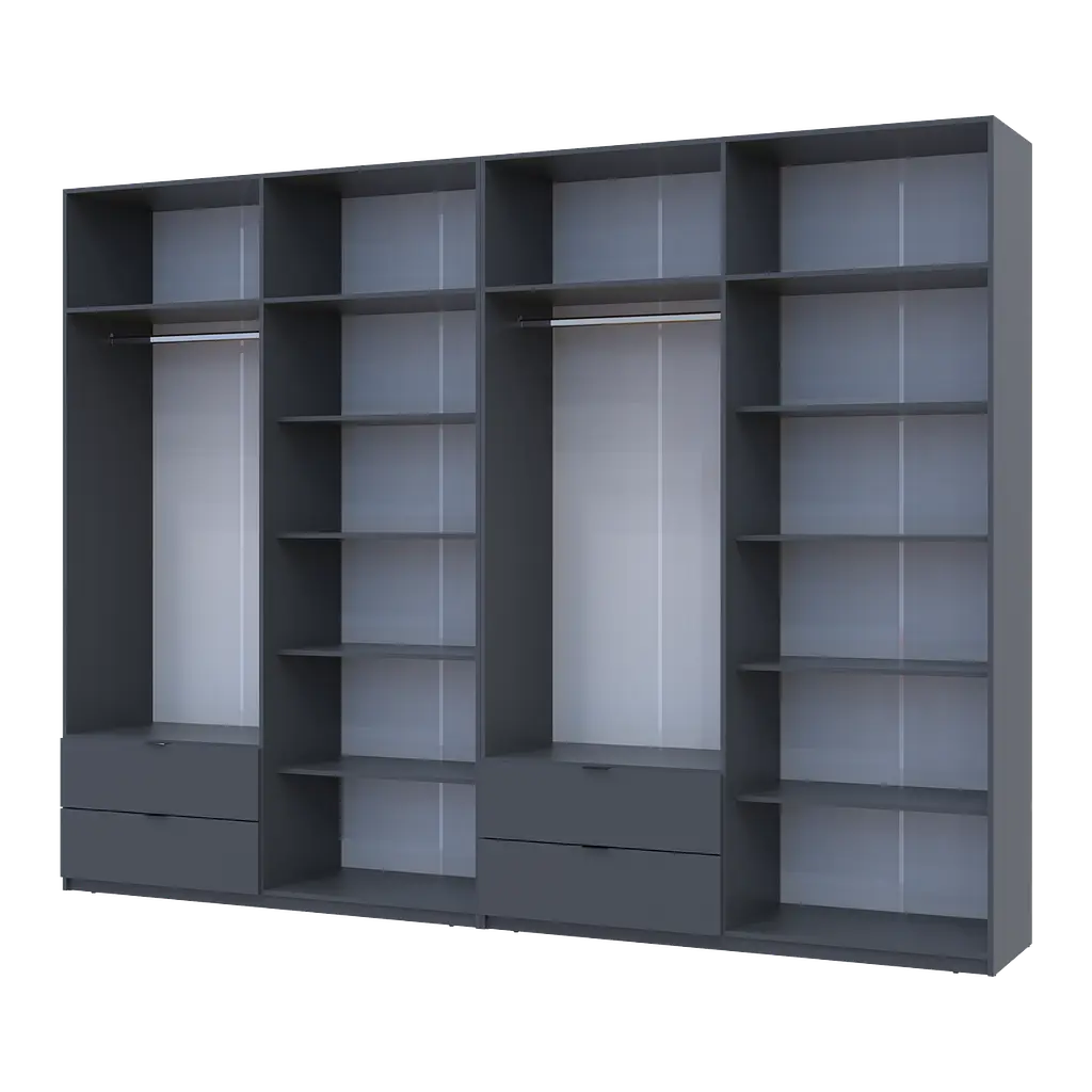 Шафа для одягу Doros Лукас Графіт 4+4 ДСП 320х50х240 (42005129) - фото 3