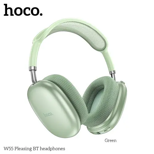 Наушники Hoco W55 Pleasing BT5.4/90hours накладные зеленые - фото 3