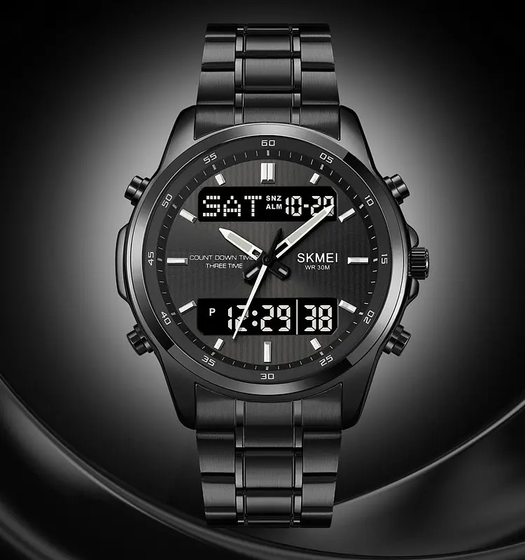 Наручний годинник чоловічий Skmei 2049 Black Black, 2049BKBK (18421) - фото 3