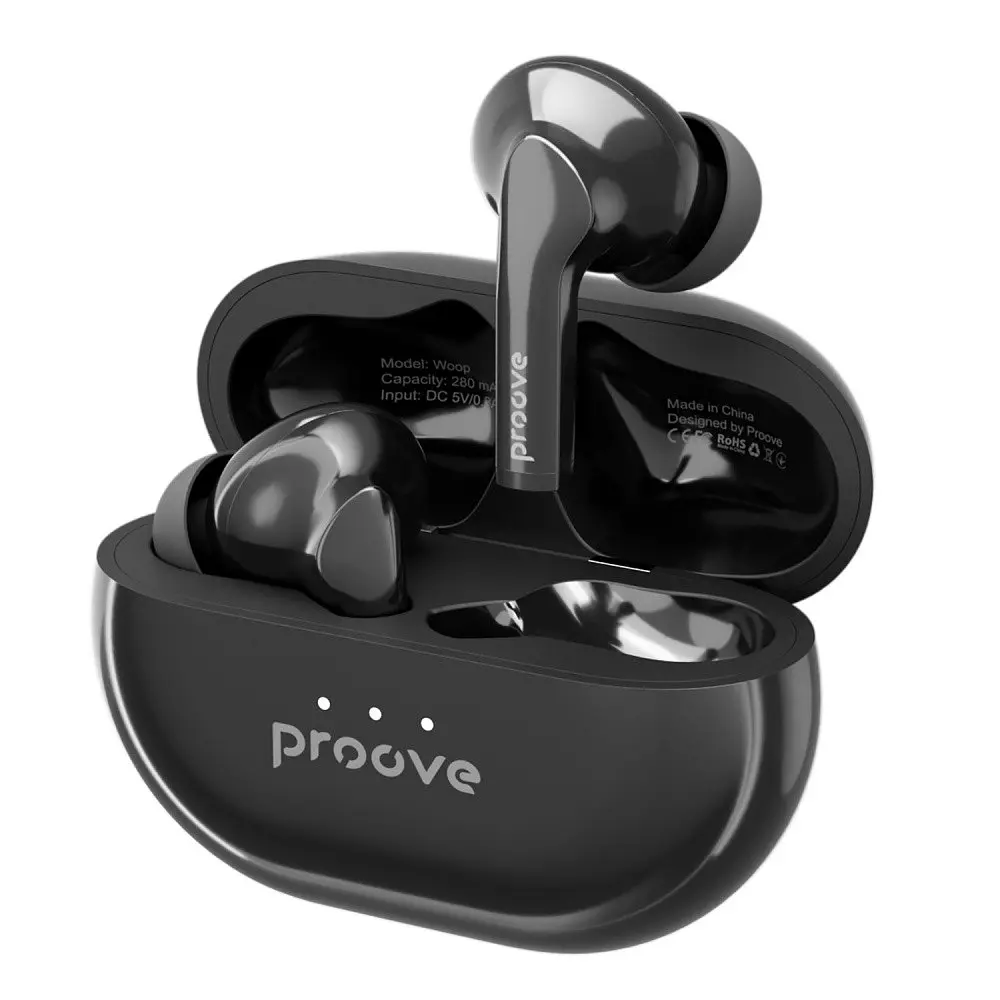 Бездротові навушники Proove Woop TWS with ANC глянцевий чорний (48400 black glossy) - фото 4