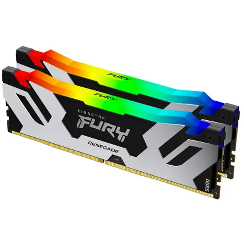 Модуль пам'яті для комп'ютера DDR5 32GB (2x16GB) 6400 MHz Renegade Silver RGB Kingston Fury (ex.HyperX) (KF564C32RSAK2-32) - фото 2