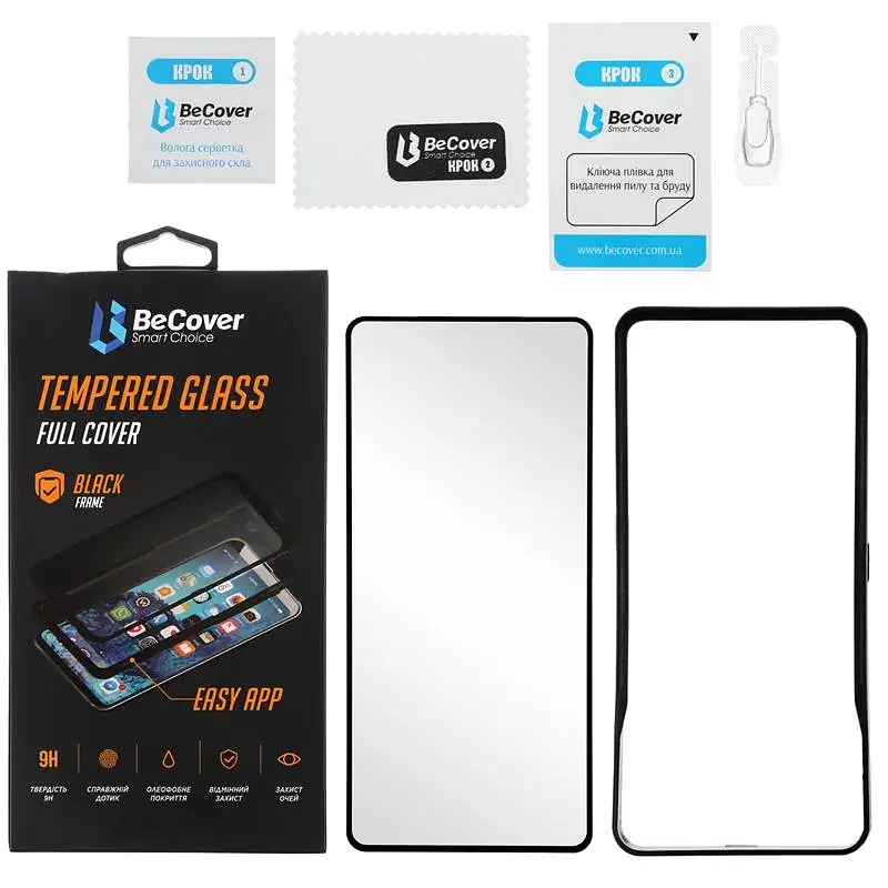 Захисне скло BeCover Premium Easy Installation для Xiaomi Redmi 9 Black (705468) - фото 2