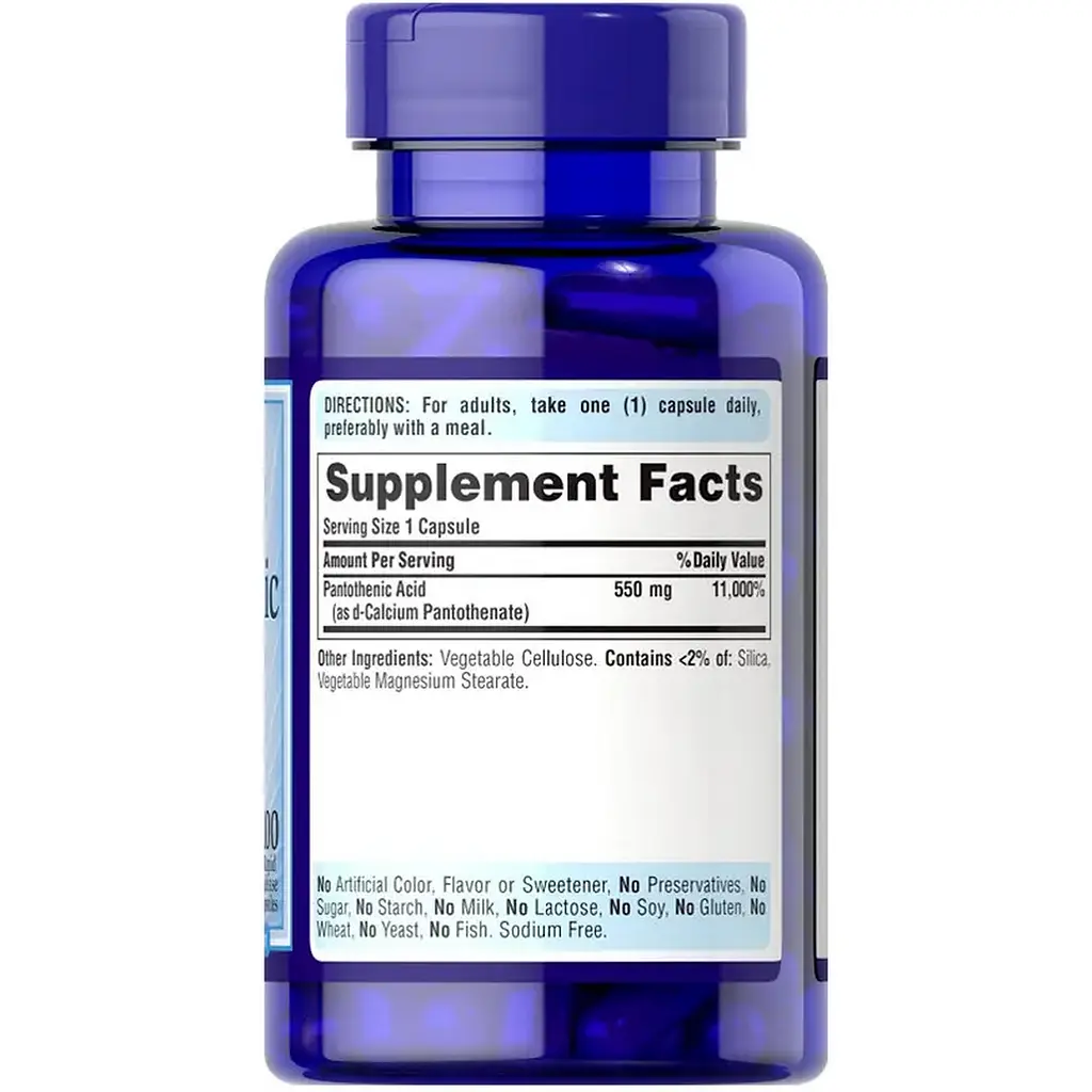 Пантотеновая кислота Puritan's Pride Pantothenic Acid 100 капсул - фото 2